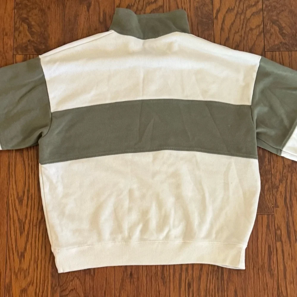 Forever 21 Los Angeles Graphic Rugby Pullover in Green/White | size Medium